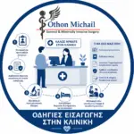 Εισαγωγή στην κλινική Οδηγίες εισαγωγής στην κλινική με τα βήματα της διαδικασίας νοσηλείας και τα απαραίτητα έγγραφα από τον Dr. Όθωνα Μιχαήλ