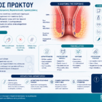 Ιατρικό infographic για τον κνησμό πρωκτού με τα συχνότερα αίτια και τη θεραπευτική προσέγγιση.