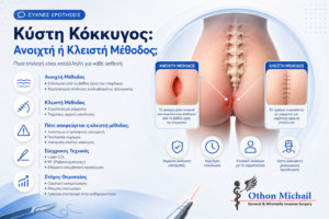 Κύστη κόκκυγος ανοιχτή ή κλειστή μέθοδος - σύγκριση χειρουργικών τεχνικών