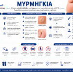 ΜΥΡΜΗΓΚΙΑ Ιατρικό infographic για τη μυρμηγκιά στο πέλμα, τα συμπτώματα και τις θεραπευτικές επιλογές.