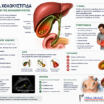 ΟΞΕΙΑ ΧΟΛΟΚΥΣΤΙΤΙΔΑ Ιατρικό infographic για την οξεία χολοκυστίτιδα με συμπτώματα, διάγνωση και θεραπεία.