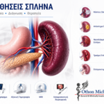 Πότε Χρειάζεται Σπληνεκτομή; Ενδείξεις, Αντενδείξεις και Σύγχρονες Αρχές Αντιμετώπισης Ιατρικό infographic με ανατομία του σπλήνα, συχνές παθήσεις, διαγνωστικές εξετάσεις και χειρουργικές θεραπευτικές επιλογές