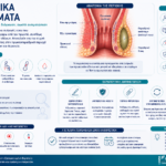 Ιατρικό infographic που απεικονίζει τους τύπους περιεδρικών αποστημάτων και τη χειρουργική αντιμετώπισή τους.