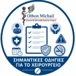 Σημαντικές οδηγίες για το χειρουργείο Σημαντικές οδηγίες για το χειρουργείο σχετικά με την αναισθησία, την ενημέρωση και την ασφάλεια του ασθενούς από τον Dr. Όθωνα Μιχαήλ