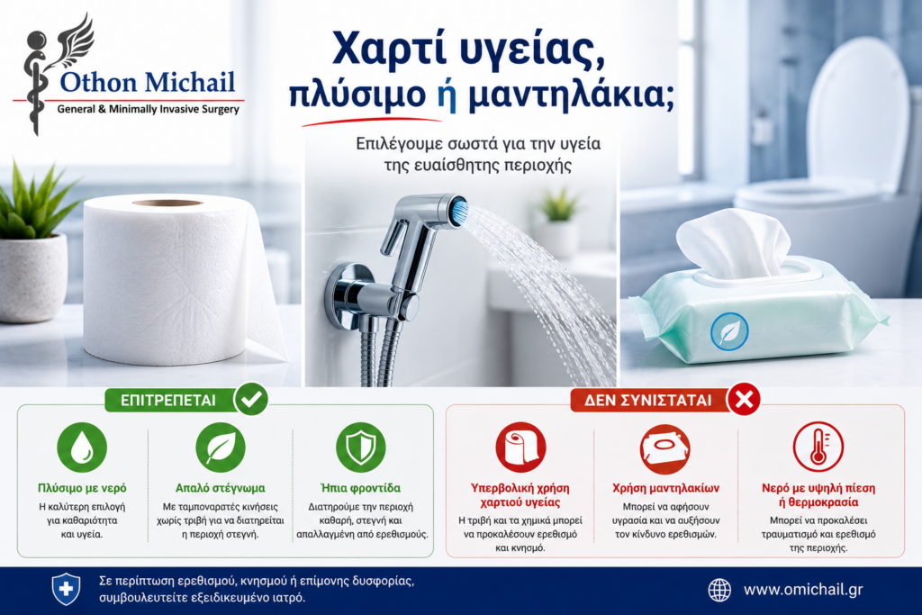 Χαρτί υγείας ή πλύσιμο μετά την αφόδευση