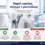 Χαρτί υγείας ή πλύσιμο μετά την αφόδευση