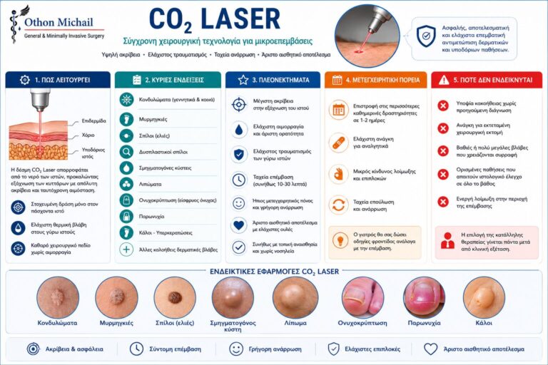 Χειρουργικό CO2 Laser για μικροεπεμβάσεις - εφαρμογές, πλεονεκτήματα, μετεγχειρητική πορεία και ενδείξεις