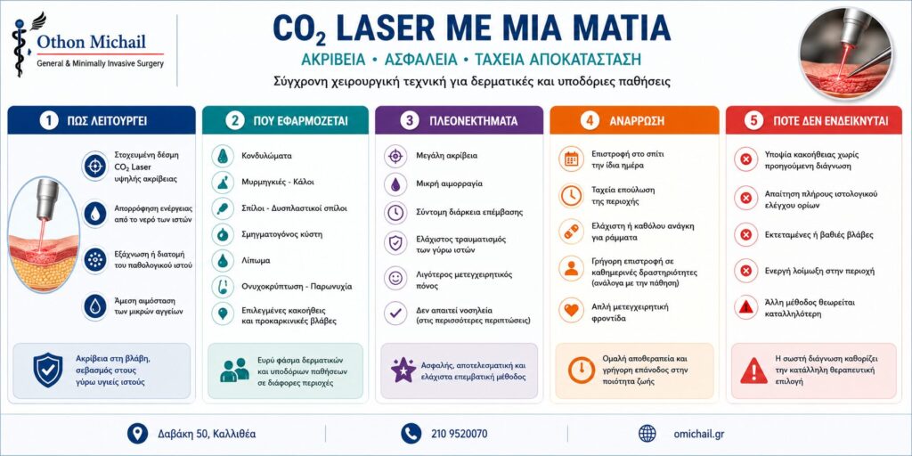 CO2 Laser για μικροεπεμβάσεις - εφαρμογές, πλεονεκτήματα, ανάρρωση και ενδείξεις